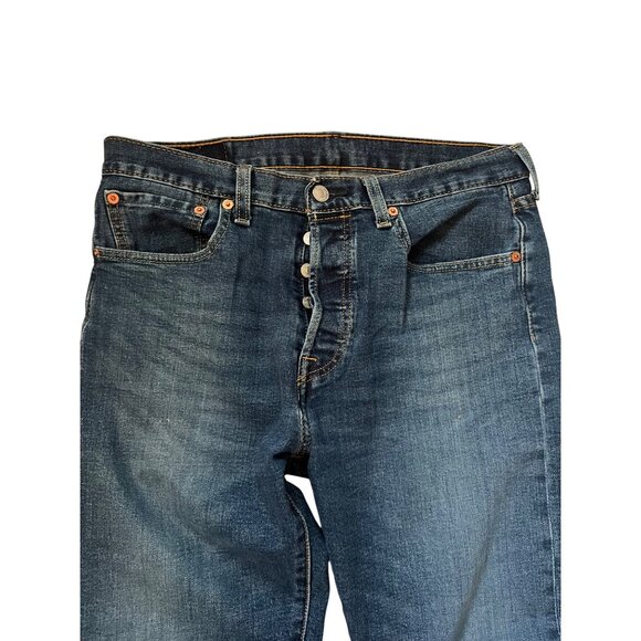 Levi's 501 Straight Leg Blue Jeans Men's Size W31 L32 Dark Wash Denim - Picture 3 of 5